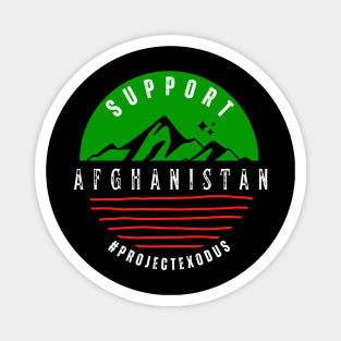 Support Afghanistan circle (black background) Magnet